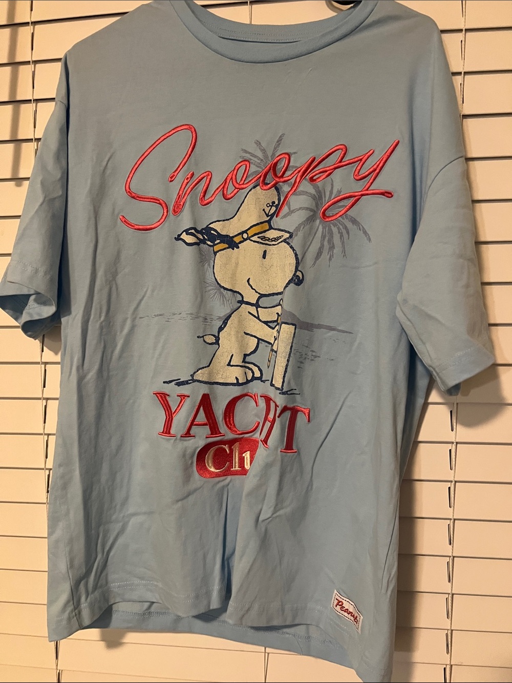 Peanuts Light Blue Snoopy Yacht Club Graphic Tee